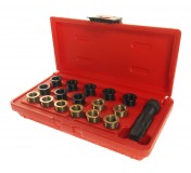 Набор инструментов для восстановления резьбы свечей зажиг. (втулки M12х1.25,L=12.7мм,19мм) 16шт. JTC