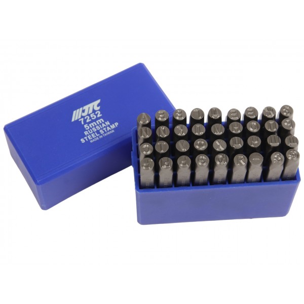 Клейма буквенные кириллица 5мм (HRC 60+-2град. DIN 1451) JTC JTC-7252