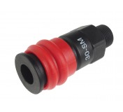 Переходник для компрессора 3/8 быстросъемный композитный с клапаном наружная резьба JTC