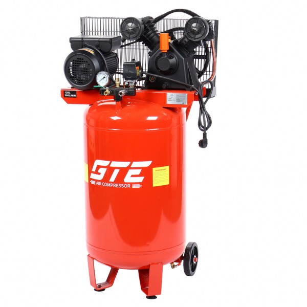 Компрессор пневматический 220В 2.2кВт 8атм. 300л/мин. ресивер-120л поршн. ремен. вертикальный GTE GTE-MR4B120300B