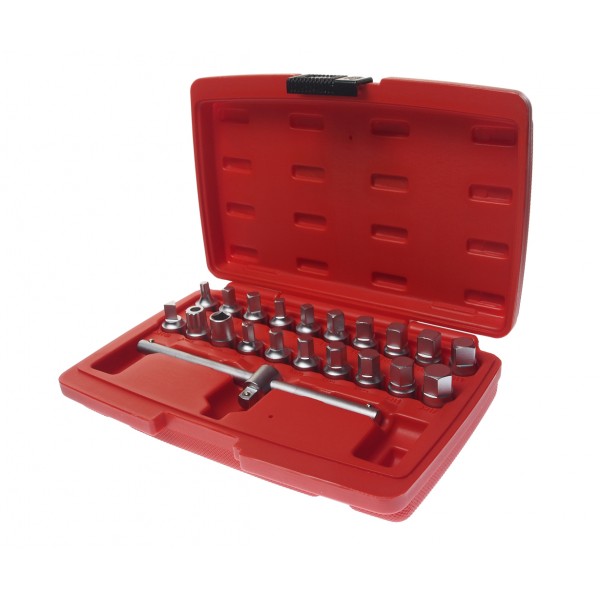 Набор головок для отворачивания масляных пробок 21 предмет JTC JTC-JW0896