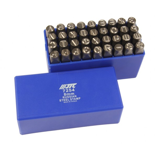 Клейма буквенные кириллица 8мм (HRC 60+-2град. DIN 1451) JTC JTC-7254