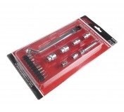 Набор головок торцевых и бит 1/4 7-12мм SL, PH, TORX 18 предметов в кейсе JTC