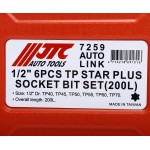 Набор головок торцевых и насадок 1/2 6-ти гранных TP40-TP70 удлиненные 6 предметов в кейсе JTC JTC-7259