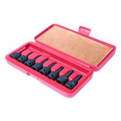 Набор головок торцевых 1/2 TORX (Т25-Т60) ударных L=60мм 8 предметов в кейсе JTC