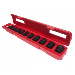 Набор головок для поврежденных болтов и гаек 1/2 8-24мм 6-ти гранных 10 предметов в кейсе JTC