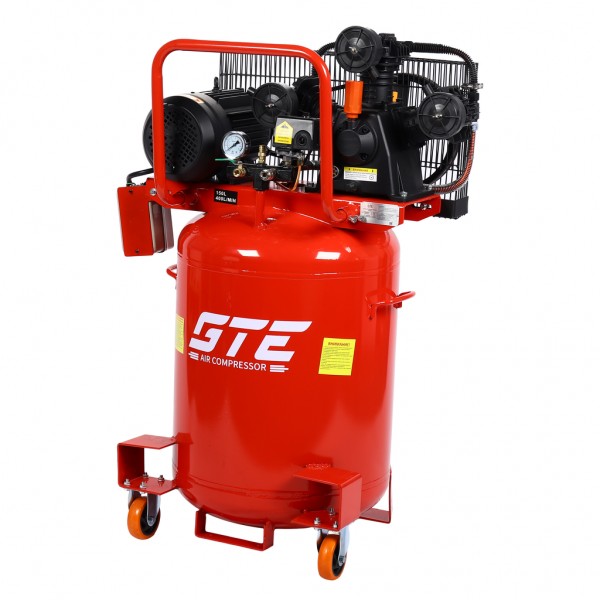 Компрессор пневматический 380В 3.0кВт 8атм. 400л/мин. ресивер-150л поршн. ремен. вертикальный GTE GTE-MR4B150400A