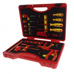 Набор инструментов 22 предмета слесарно-монтажный 3/8 10-24мм изолированных в кейсе JTC