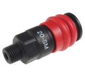 Переходник для компрессора 1/4 быстросъемный композитный с клапаном наружная резьба JTC