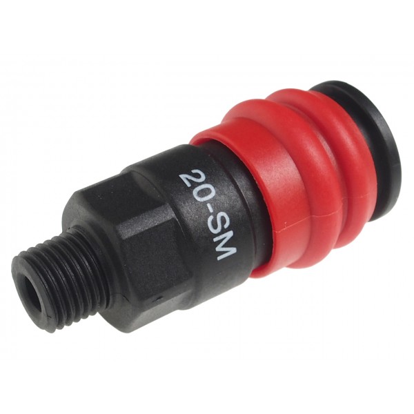 Переходник для компрессора 1/4 быстросъемный композитный с клапаном наружная резьба JTC JTC-JW1071-20SMC