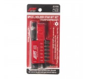 Набор бит 1/4 TORX с отверстием Т10Н-Т40Н с Г-образным держателем 8 предметов JTC