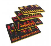 Набор инструментов 100 предметов изолированных (4 мягких ложемента) JTC