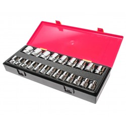 Набор головок торцевых 1/2 12-ти гранных 08-32мм 22 предмета в кейсе JTC
