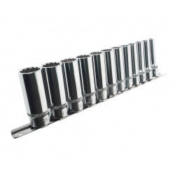 Набор головок торцевых 3/8 12-ти гранных 8-19мм глубоких на планке JTC