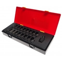 Набор головок торцевых 3/8 6-ти гранных ударных 19 предметов в кейсе JTC