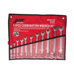 Набор ключей комбинированных 1/4”-7/8” 11 предметов в планшете JTC