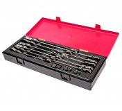 Набор ключей комбинированных 8-19мм трещоточных с подвижной головкой 14 предметов в кейсе JTC