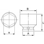 Головка торцевая 1/2 39мм ударная L=48мм JTC JTC-443839