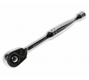 Ключ трещотка 1/4 72 зуба 130мм d=20мм с мини-головкой, металлическая рукоятка JTC