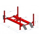 Подъемник электрогидравлический 4т 190-1900мм 4-х стоечный 380В (ручной спуск) GTE GTE-4300
