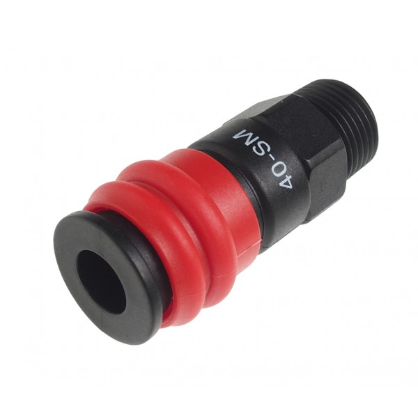 Переходник для компрессора 1/2 быстросъемный композитный с клапаном наружная резьба JTC JTC-JW1071-40SMC