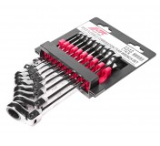 Набор ключей комбинированных 8-17мм трещоточных шарнирных 9 предметов на холдереJTC