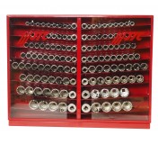 Набор головок торцевых 1/2 12-ти гранных 10-32мм глубоких 137 предметов в металлическом шкафу JTC