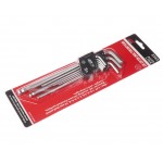 Набор ключей шестигранных 1.27-10мм Г-образных экстрадлинных с шаром 10 предметов JTC JTC-5353