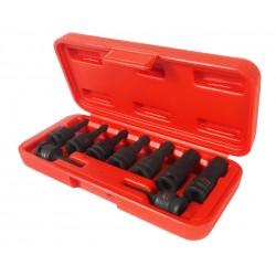 Набор бит-головок 3/8 HEX H3-14ммх52мм ударных 9 предметов в кейсе JTC