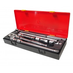 Набор инструментов 8 предметов слесарно-монтажный 1/2 (ключ трещот.,воротки,удлинит.) в кейсе JTC