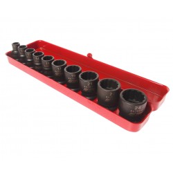 Набор головок торцевых 1/2 12-ти гранных 10-24мм ударных 10 предметов JTC