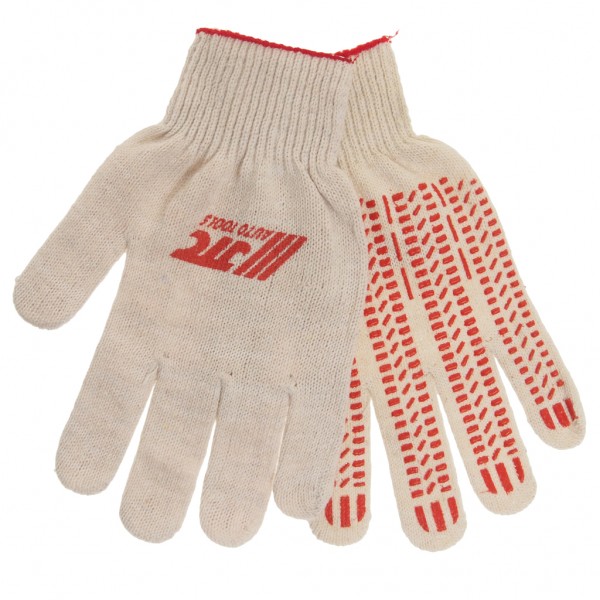 Перчатки х/б с ПВХ 10 класс белые (логотип JTC) 42г JTC JTC-XB1042