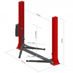 Подъемник электрогидравлический 4т 110-1900мм 2-х стоечный 220В ниж.синхрон. (руч. спуск) GTE GTE-H101