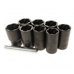 Набор головок для поврежденных болтов 1/2 17-24мм 9 предметов JTC