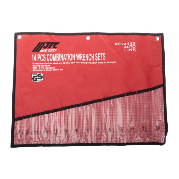 Сумка для ключей комбинированных 8-24мм 14 ячеек скрутка JTC JTC-AE2414S-B