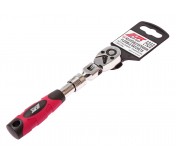 Ключ трещотка 1/4 72 зуба 175-225мм шарнирный телескопический с резиновой рукояткой JTC