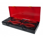 Набор инструментов губцевых 4 предмета (тонкогубцы, пассатижи, бокорезы) в кейсе JTC
