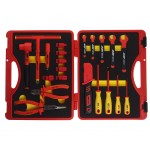 Набор инструментов 22 предмета слесарно-монтажный 3/8 10-24мм изолированных в кейсе JTC JTC-I017