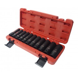 Набор головок торцевых 1/2 6-ти гранных 10-24мм ударных глубоких 11 предметов JTC
