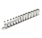 Набор головок торцевых 1/4 12-ти гранных 04-14мм L=25мм 13 предметов JTC