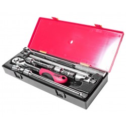 Набор инструментов 8 предметов слесарно-монтажный 1/2 (ключ трещот.,ворот.,удлинит.) в кейсе JTC