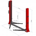 Подъемник электрогидравлический 4т 110-1900мм 2-х стоечный 220В ниж.синхрон. (электр. спуск) GTE GTE-H103