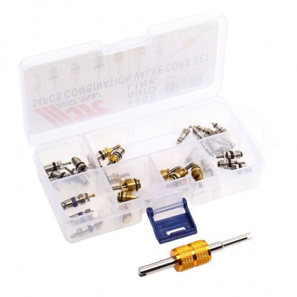 Набор золотников для кондиционера (R12/R134A 33шт. FORD, BMW, CITROEN, HYUNDAI, MERCEDES) JTC JTC-6250