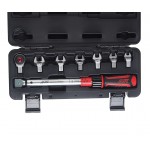 Ключ динамометрический 10-60Нм 9-12мм с рожковыми насадками 7-13мм 8 предметов JTC JTC-6832K