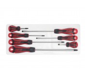 Набор отверток усиленных SL5.5x100 SL6.5x38 SL6.5x150 PH1x75 PH2x38,150 PH3x200 7 предметов JTC