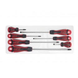 Набор отверток усиленных SL5.5x100 SL6.5x38 SL6.5x150 PH1x75 PH2x38,150 PH3x200 7 предметов JTC