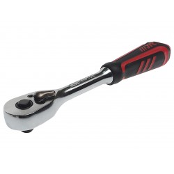 Ключ трещотка 1/4 36 зубьев 150мм резиновая рукоятка JTC