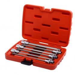 Набор головок торцевых и насадок 1/2 6-ти гранных T40-T70 удлиненные 6 предметов в кейсе JTC