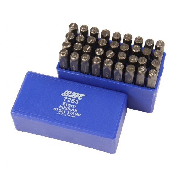 Клейма буквенные кириллица 6мм (HRC 60+-2град. DIN 1451) JTC JTC-7253