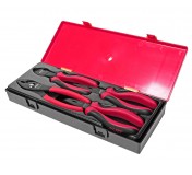Набор инструментов губцевых 4 предмета (пассатижи, бокорезы, клещи) в кейсе JTC